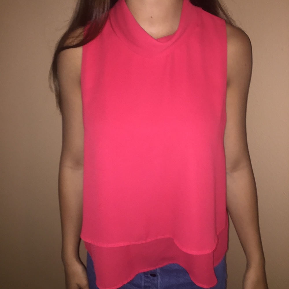 professional red blouse